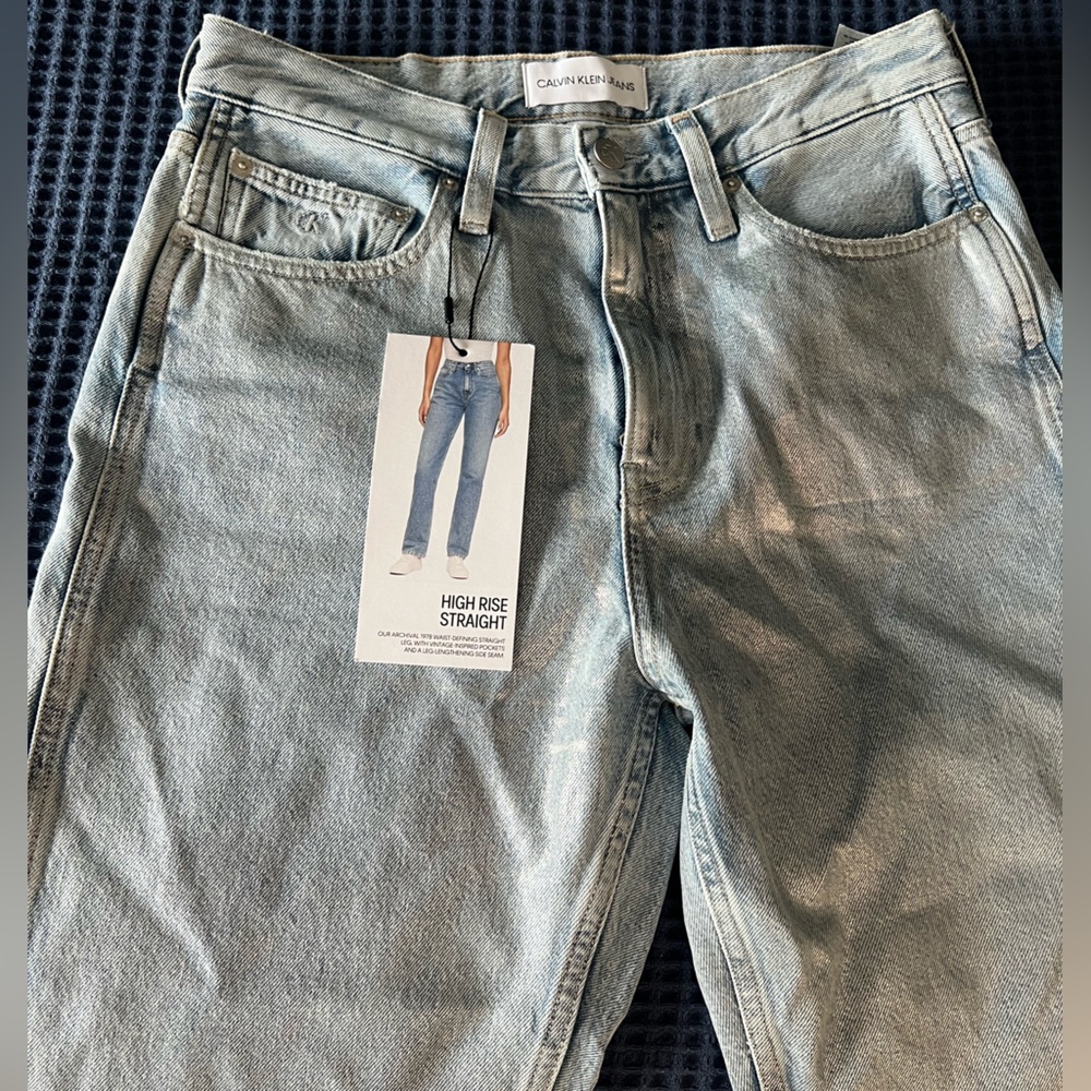 Calvin Klein Jeans Light Blue Denim with Silver Metallic